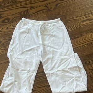 Pull&Bear White Linen Pants